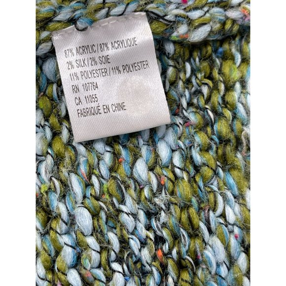 Anthropologie One Girl Who Green Chunky Open Cardigan w Flare Sleeves Size S - Picture 6 of 7
